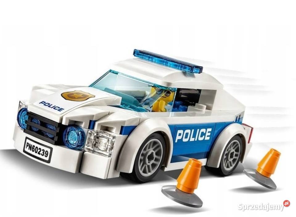 Zabawka dla dzieci, samochód policyjny z klocków LEGO Ruda