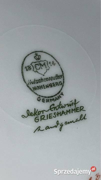Talerzyk Hutschenreuther 1950 r 1814 Dekor Porcelana i szkło Gdańsk