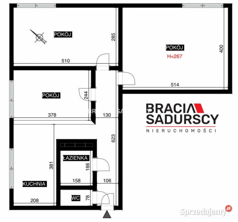 Mieszkanie Kraków os Szkolne 65m2 3 pokoje Rok budowy 1950