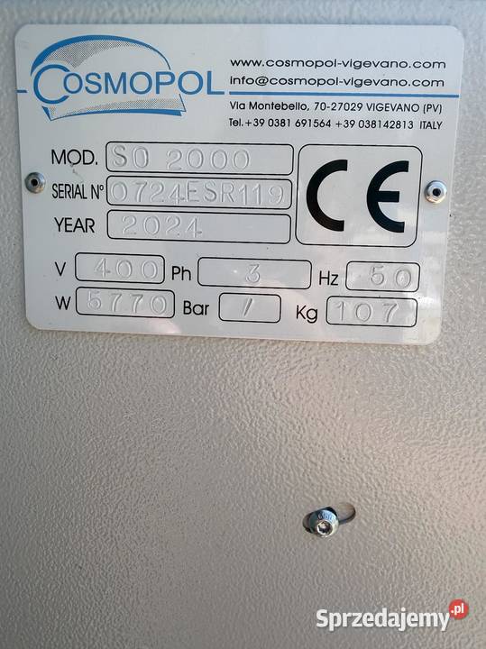 Cosmopol SO2000 Wygrzewarka maszyna do Łaskarzew