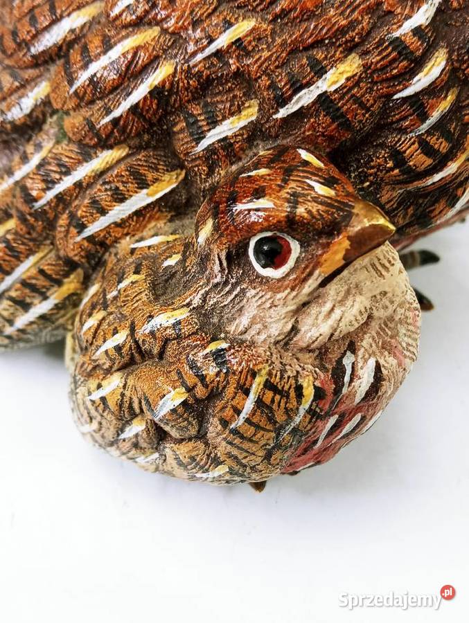 Rzeźba Figura Przepiórka z 3 Pisklętami Brąz Nowa Sól