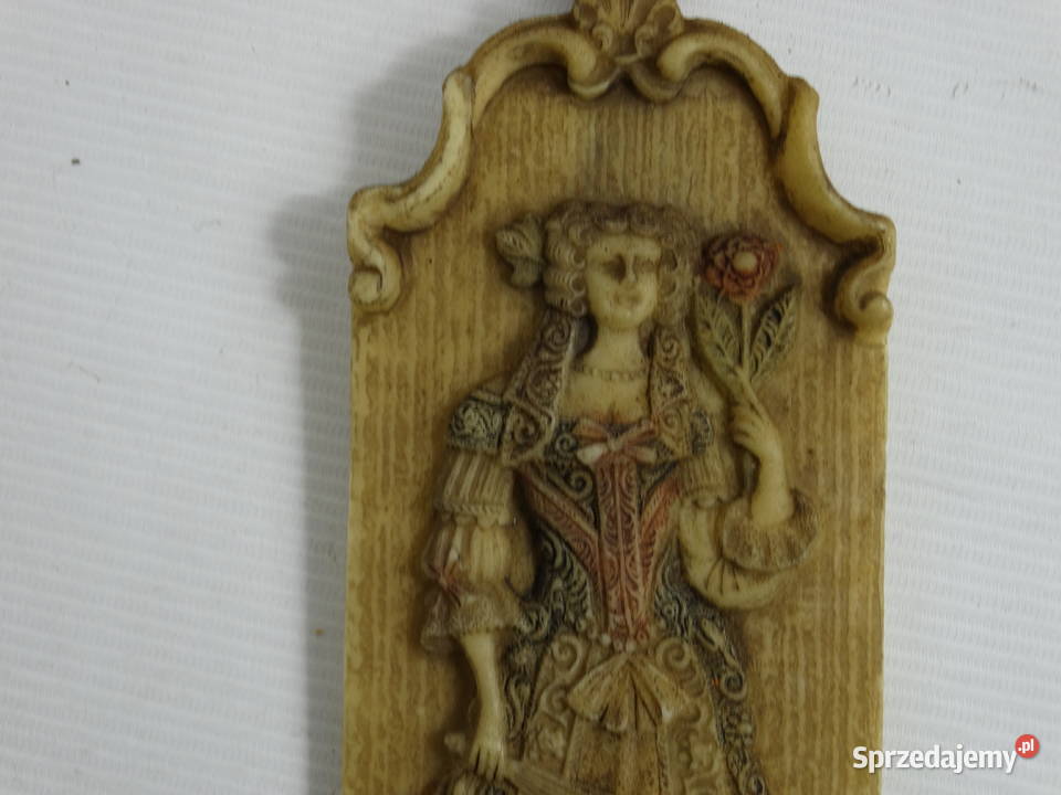 Unikalne płaskorzeźby woskowe Vintage Dama i Biłgoraj