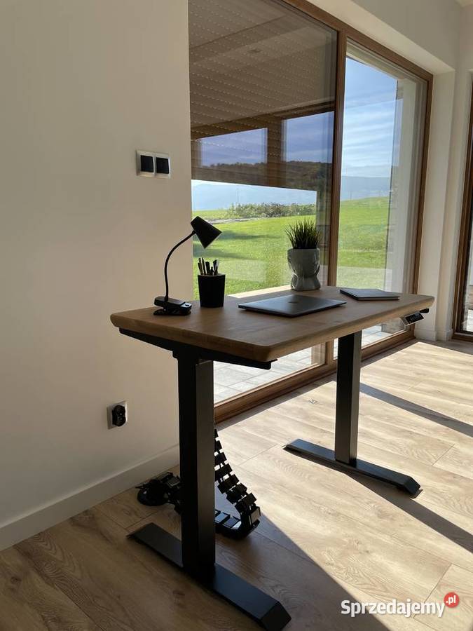 Biurko dębowe regulowane elektrycznie lite