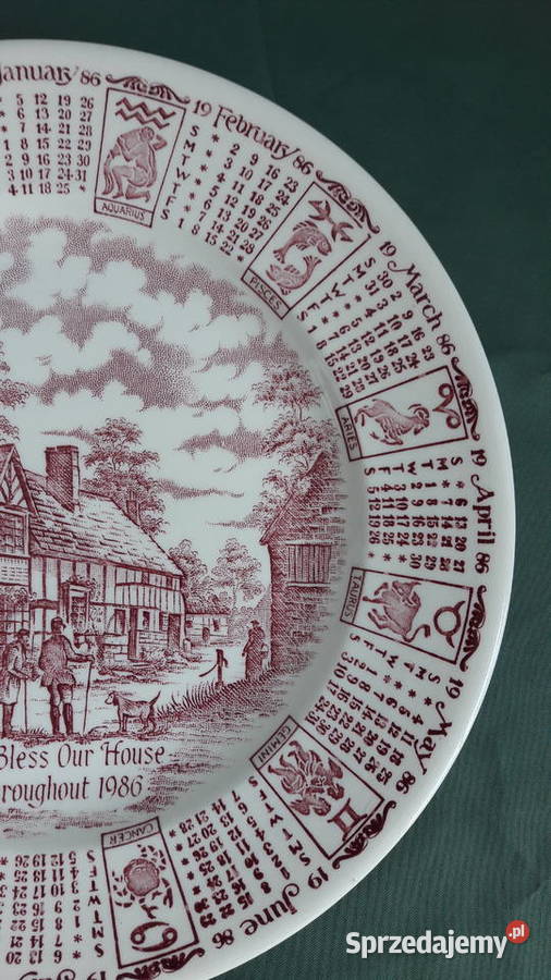 Talerz z kalendarzem i znakami zodiaku z 1986 opolskie