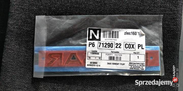 Nissan Pulsar Napis klapy tylniej Łódź