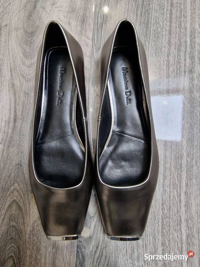 Massimo Dutti Baleriny Mokasyny grafit skóra 36 Żywiec