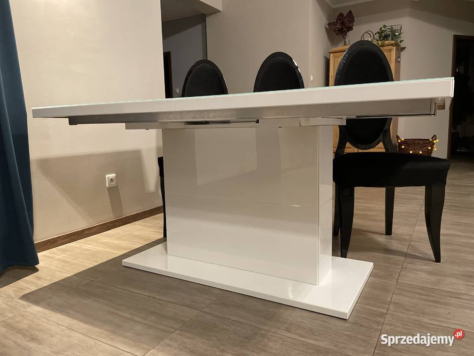 Stół biały rozkładany model Corano 77.5cm Iwno