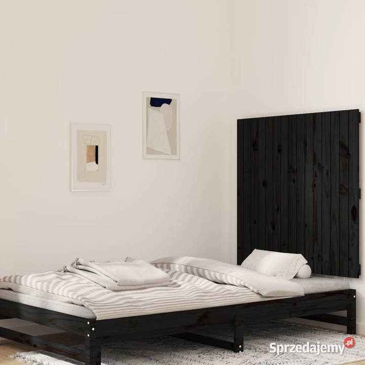 Wezgłowie łóżka czarne 955x3x90 lite drewno