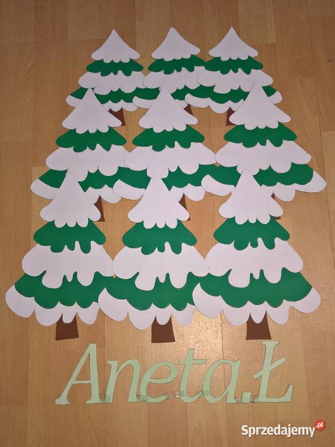 Dekoracje dwustronne okienne o tematyce zimowej Ryki