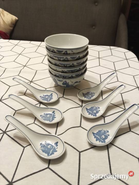 Prl porcelana ryżowa 6 miseczek 6 łyżek sprzedam