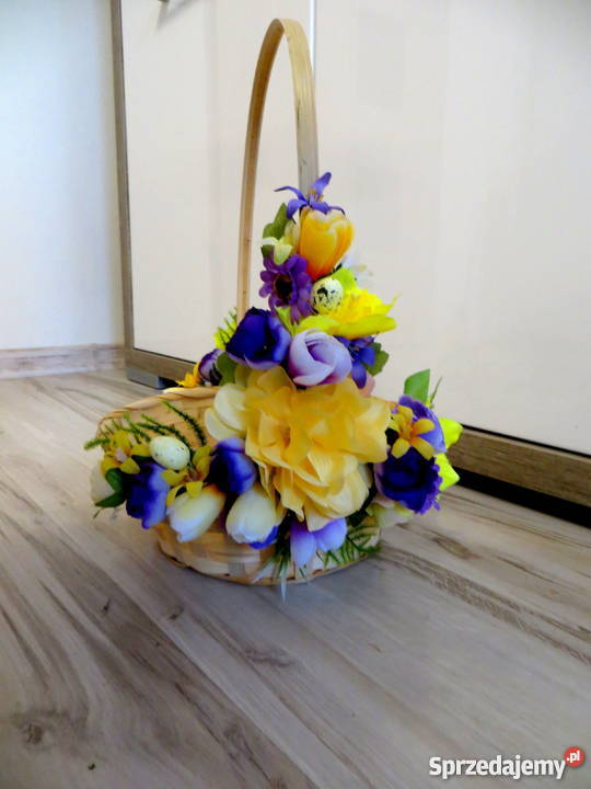 Koszyk wiklinowy ozdobiony na wielkanoc Grójec sprzedam