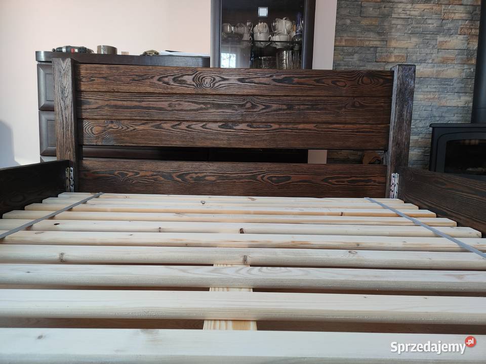 Nowe postarzane szczotkowane łóżko 140x200 Nisko
