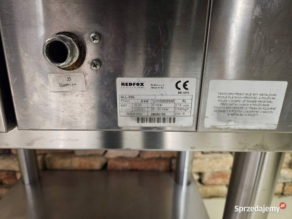 Podwójny grill gazowy RedFox podstawa Gastronomia Góra