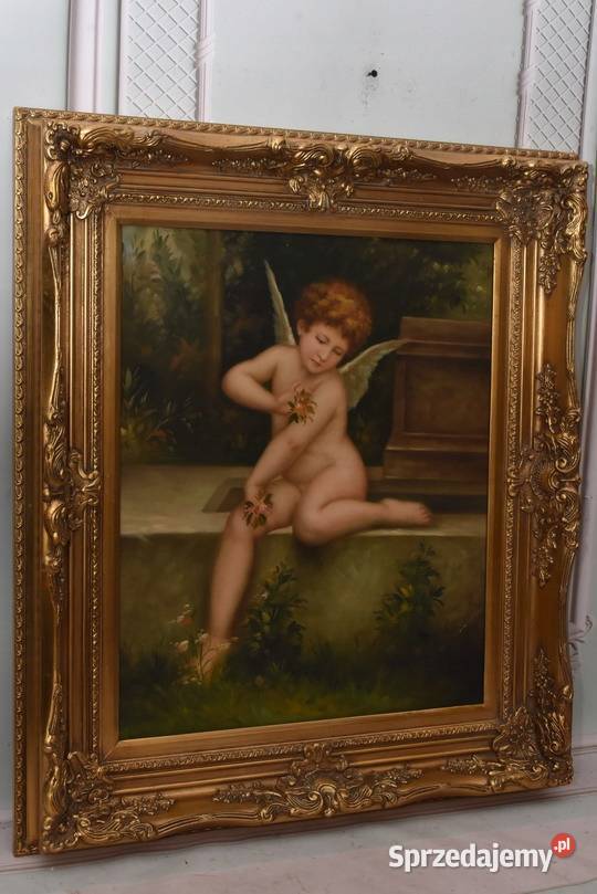 Zakochany Amor Aniołek Anioł Złota Rama Obraz Kraków