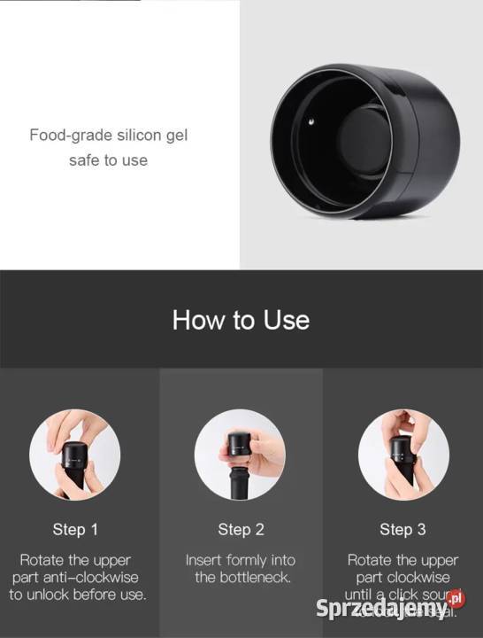 Obrotowy korek zatyczka stoper na wino Nowy Świętów