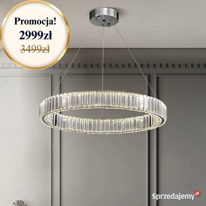 Żyrandol nowoczesny kryształowy srebrny glamour Warszawa