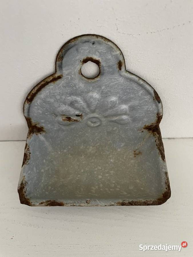 Stara mydelniczka metalowa emaliowana PRL Łódź sprzedam