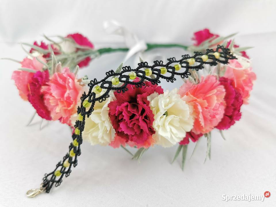 Bransoletka frywolitkowa Wiśniowa