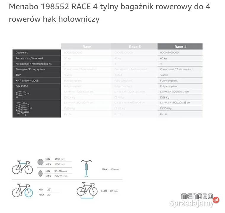 Sprzedam nowy bagaznik rowerowy na hak Posiadam Części samochodowe sprzedam