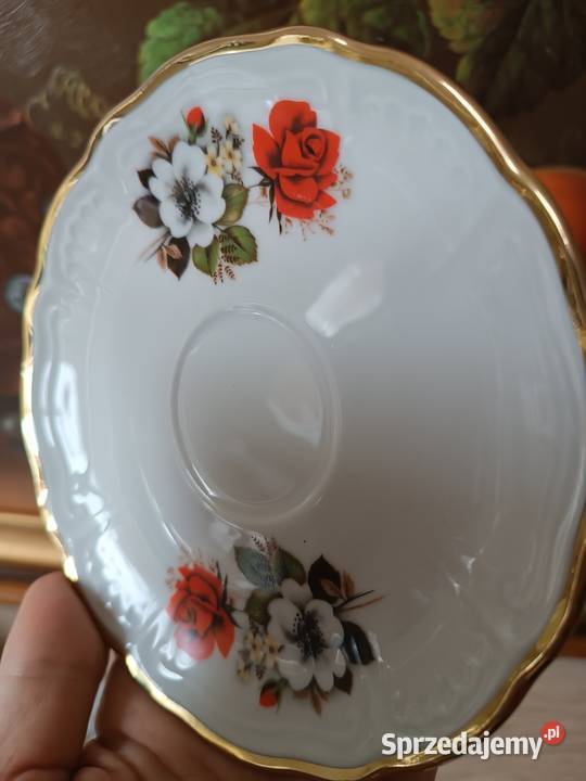 Filiżanki porcelanowe z talerzykami Porcelana i szkło Gorlice