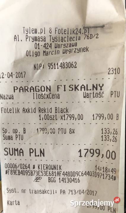 Fotelik bezwypadkowy AXKID REKID RWF tyłem do Foteliki samochodowe mazowieckie Warszawa