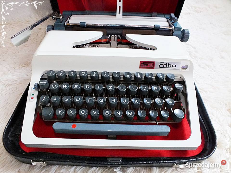 Stara maszyna do pisania Erika 1975 kufer instr Żary