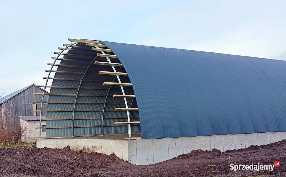 Hala łukowa 11 x 25m wiata na slome maszyny wielkopolskie Lisków