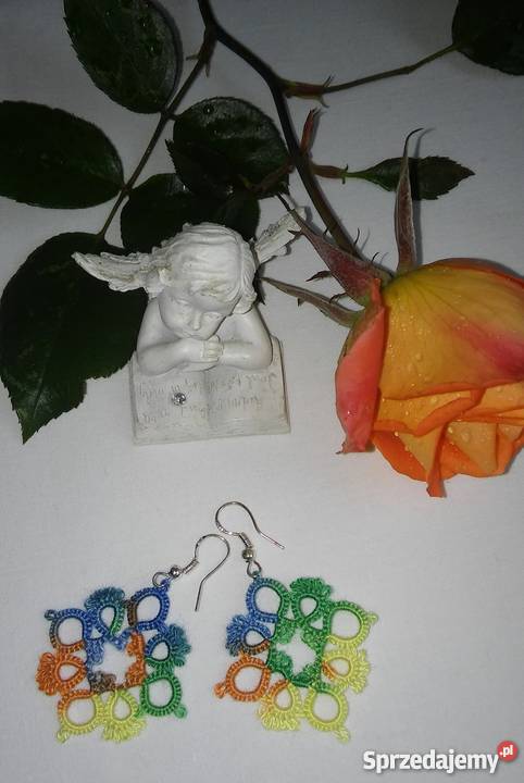 Kolczyki Frywolitkowe Wiśniowa