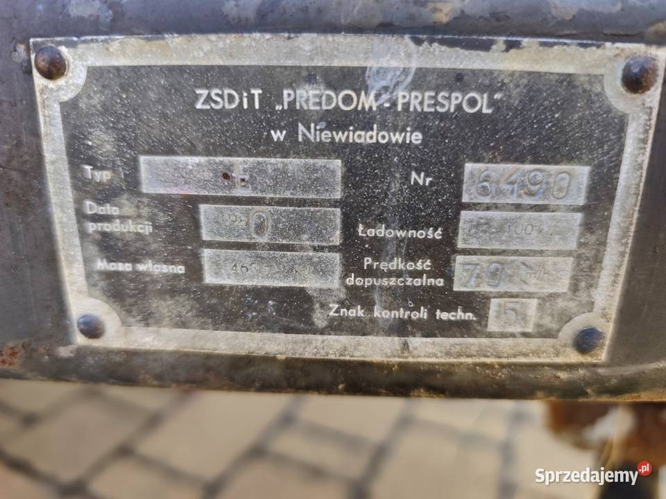 Przyczepa Niewiadów N126ES Zarejestrowana 1984R świętokrzyskie Wodzisław