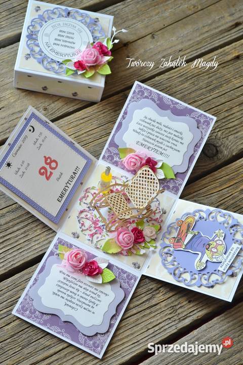 Kartka w pudełku exploding box emerytki różne Słupsk sprzedam