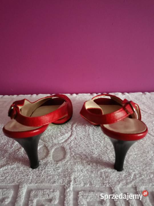 Czerwone piękne buty damskie Skóra Rozmiar 38 Łódź