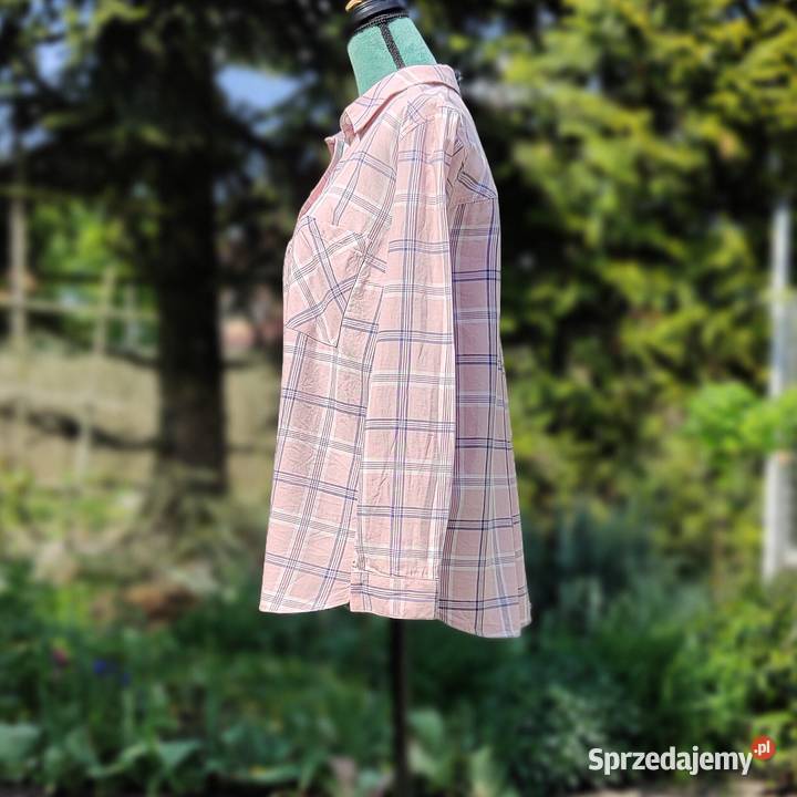 Koszula w kratę HM różowa niebieska krata 46 3XL Szczecin sprzedam