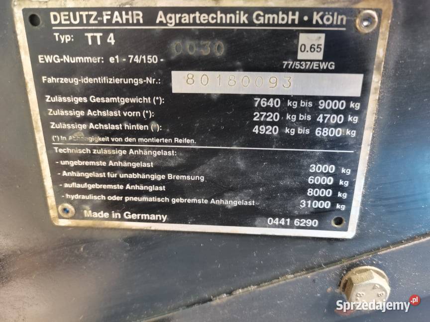 Deutzfahr 620 Agrotron Chłodnica wody Wilkowo