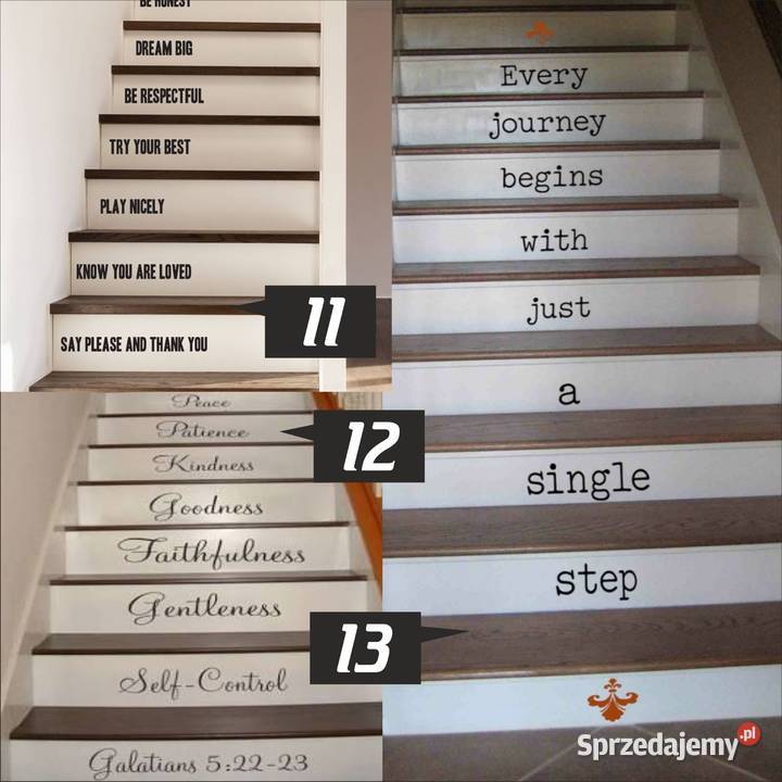 Dekoracyjne naklejki na schody podstopnice wzory Kraków