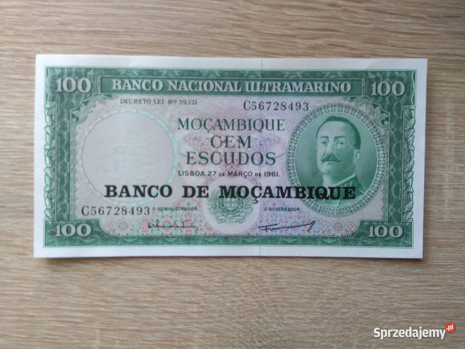 Banknot 100 escudos Mozambik Chrząstawa Mała sprzedam