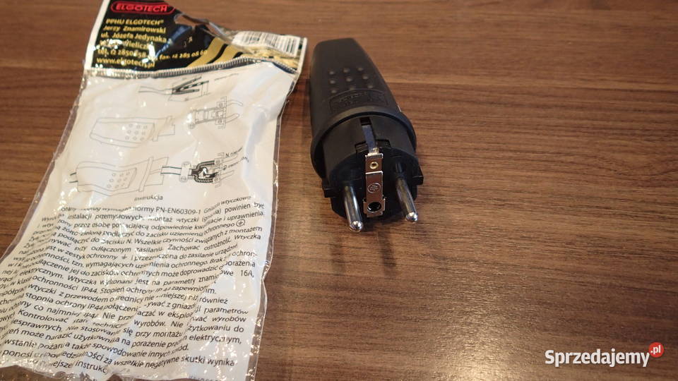 Wtyczka gumowa 16A 250V zu IP44 30GL hermetyczna Sosnowiec