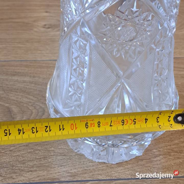 Kryształowy wazon PRL ręcznie szlifowany Domaszczyn sprzedam