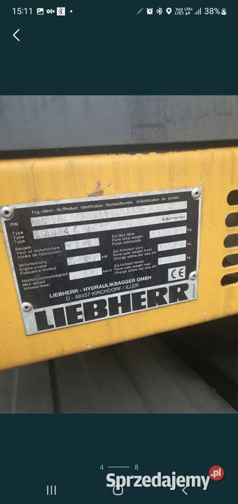 Koparka przeładunkowa liebherr A 904 C pomorskie Czersk sprzedam