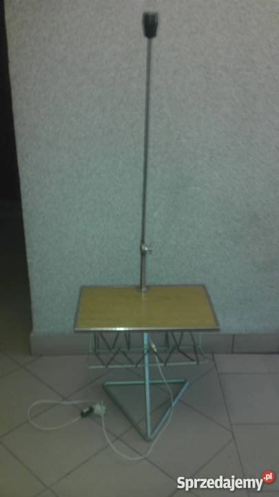Stolik gazetnik z lampą PRL Gdańsk