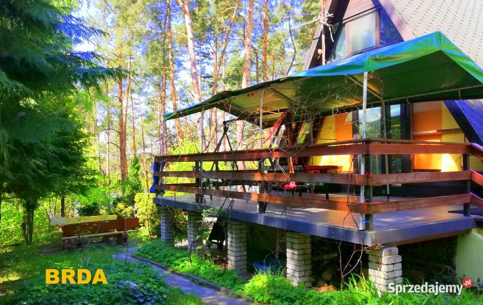Domek letniskowy jeziorem z kominkiem działka Sosno