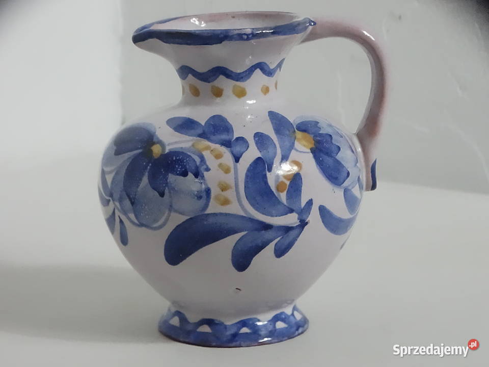 Uroczy ręcznie malowany dzbanek ceramiczny Biłgoraj
