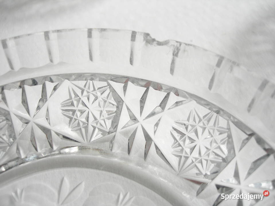 kryształowe talerzyki vintage PRL Częstochowa