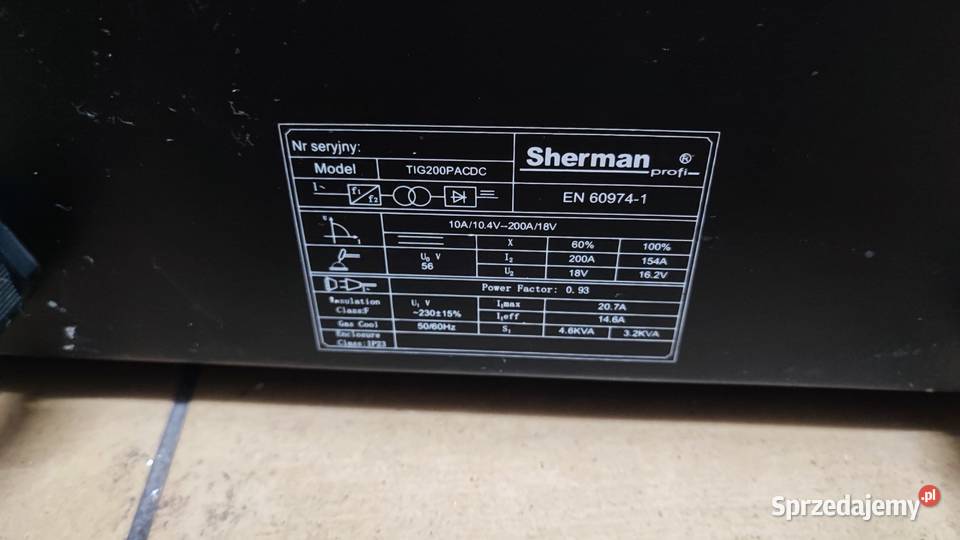 Spawarka Sherman Profi TIG 200P ACDC Do Czeladź