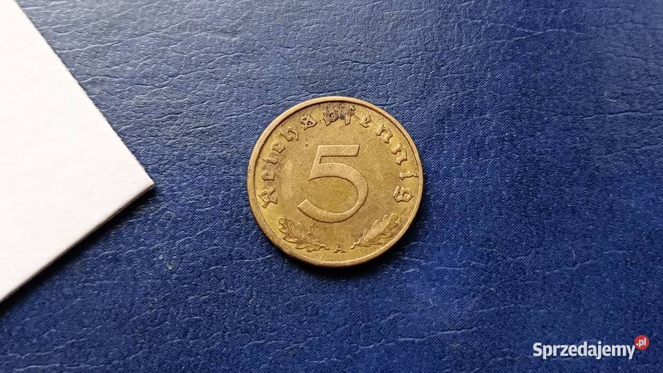 Stare monety 5 fenig 1937 A NIemcy Numizmatyka Lesko