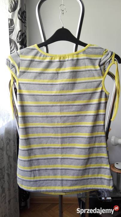 LANHEN PARISSZARA BLUZKA TOP W PASY R XXL szary/srebrny Łódź