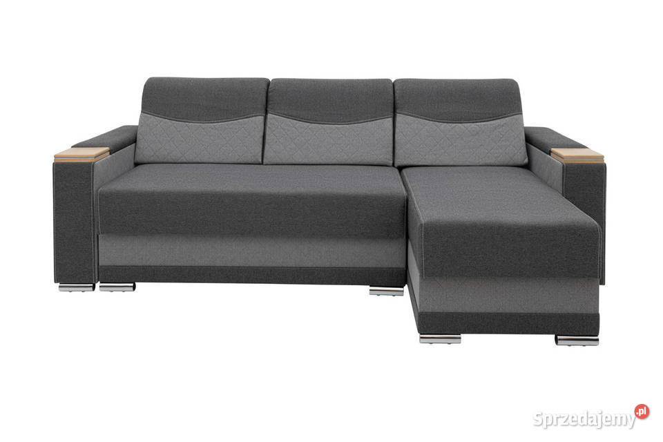 Narożnik Tapicerowany Dwukolorowy Szary DAVOS