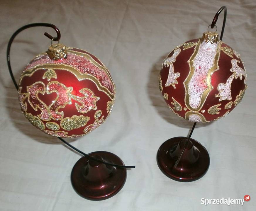 2 Eleganckie Duże Bańki Ozdobne na Stojakach Kraków sprzedam