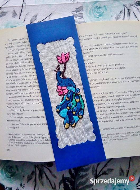 Ręcznie haftowana zakładka do książki Kalisz