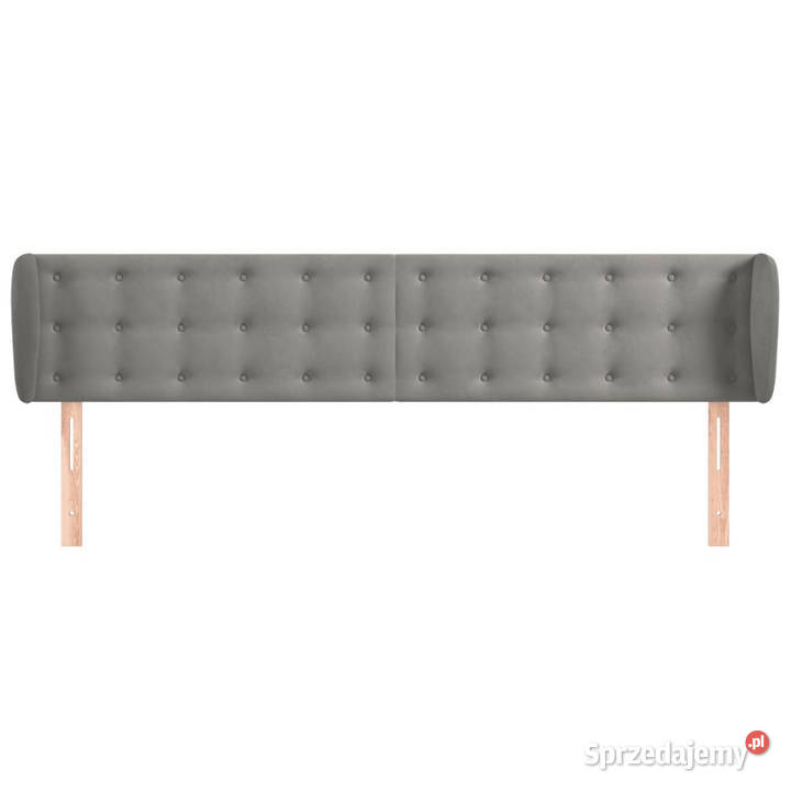Zagłówek uszak jasnoszary 183x23x7888 aksamitny Warszawa