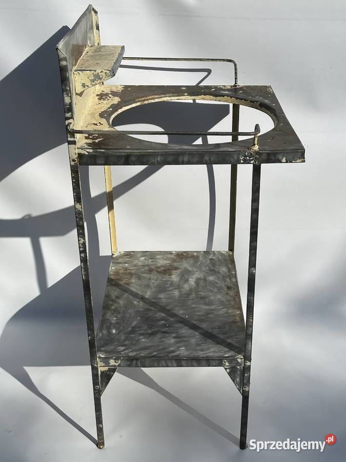 STARA TOALETKA UMYWALKA METALOWA OTWÓR NA MISĘ Bielawa